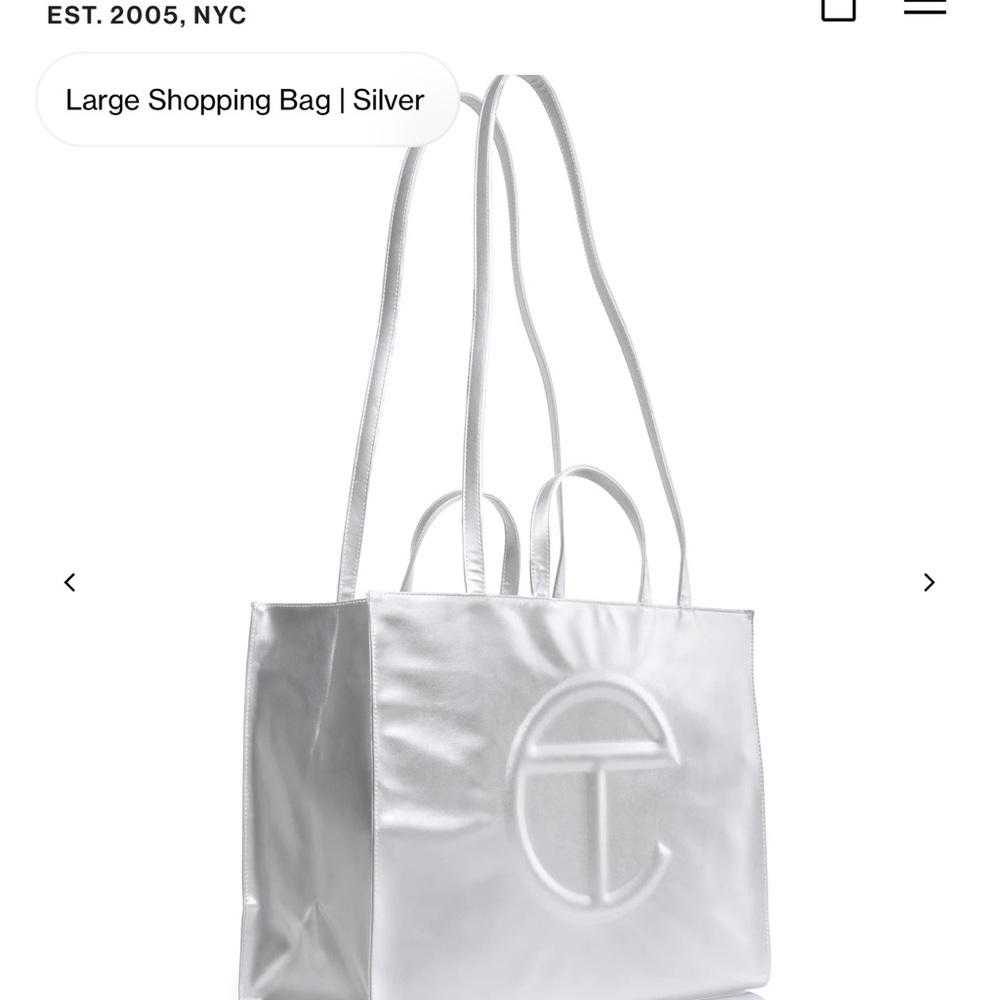 Telfar Silver Large Shopping Bag - Picture 2 of 12